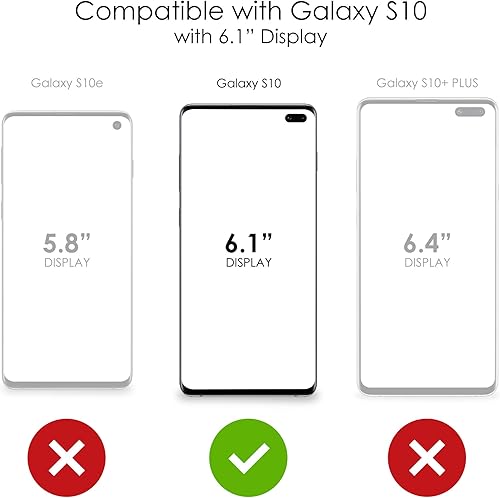 Miniatura 2 de DistinctInk - Carcasa híbrida transparente a prueba de golpes para Galaxy S10 (pantalla de 6,1") - Parachoques de TPU, parte trasera de acrílico,