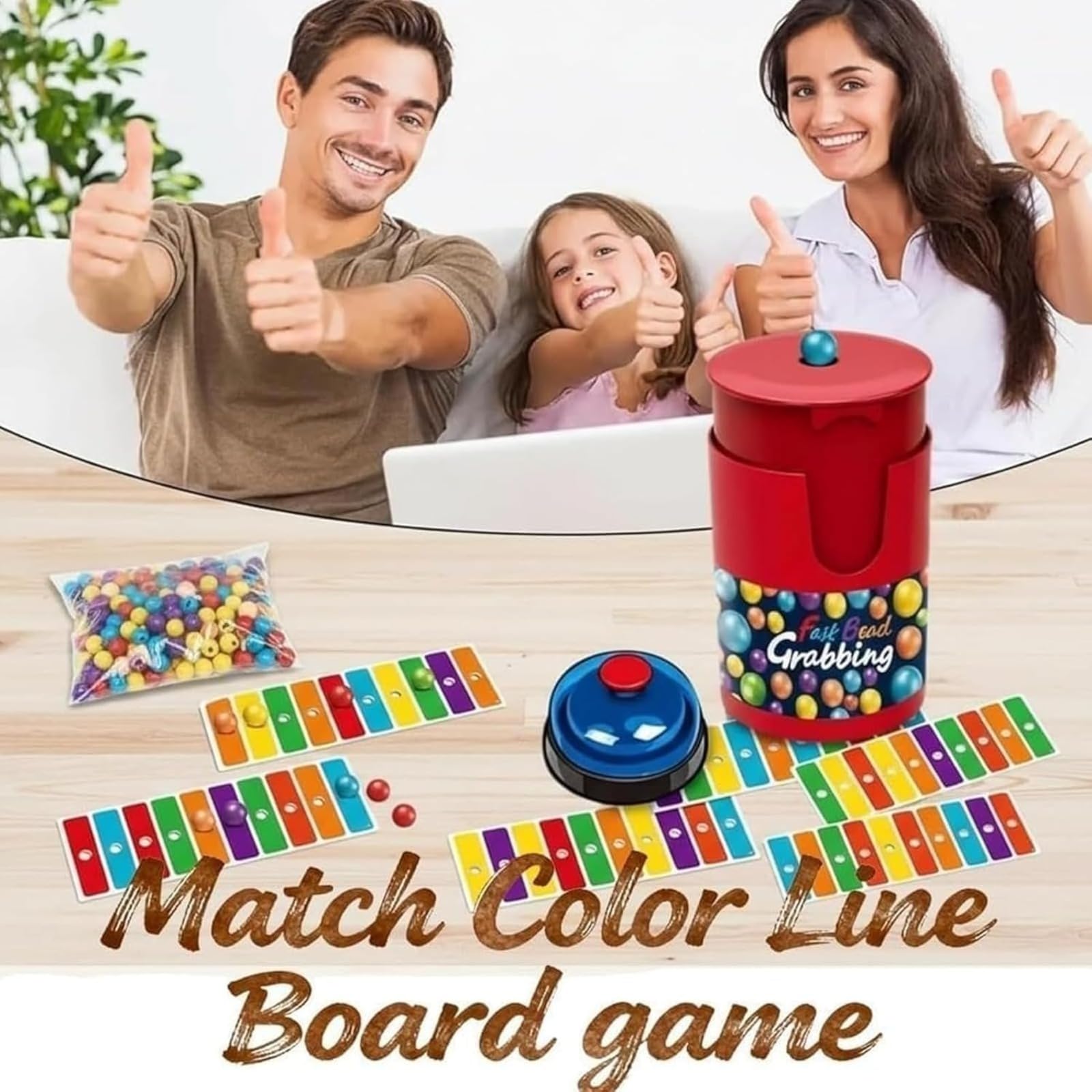 Générique Fast Bead Grabbing Game - Ensemble de Bingo des Couleurs, Aiguisez Vos réflexes et la Coordination œil-Main, pour Les fêtes de Groupe et en Famille