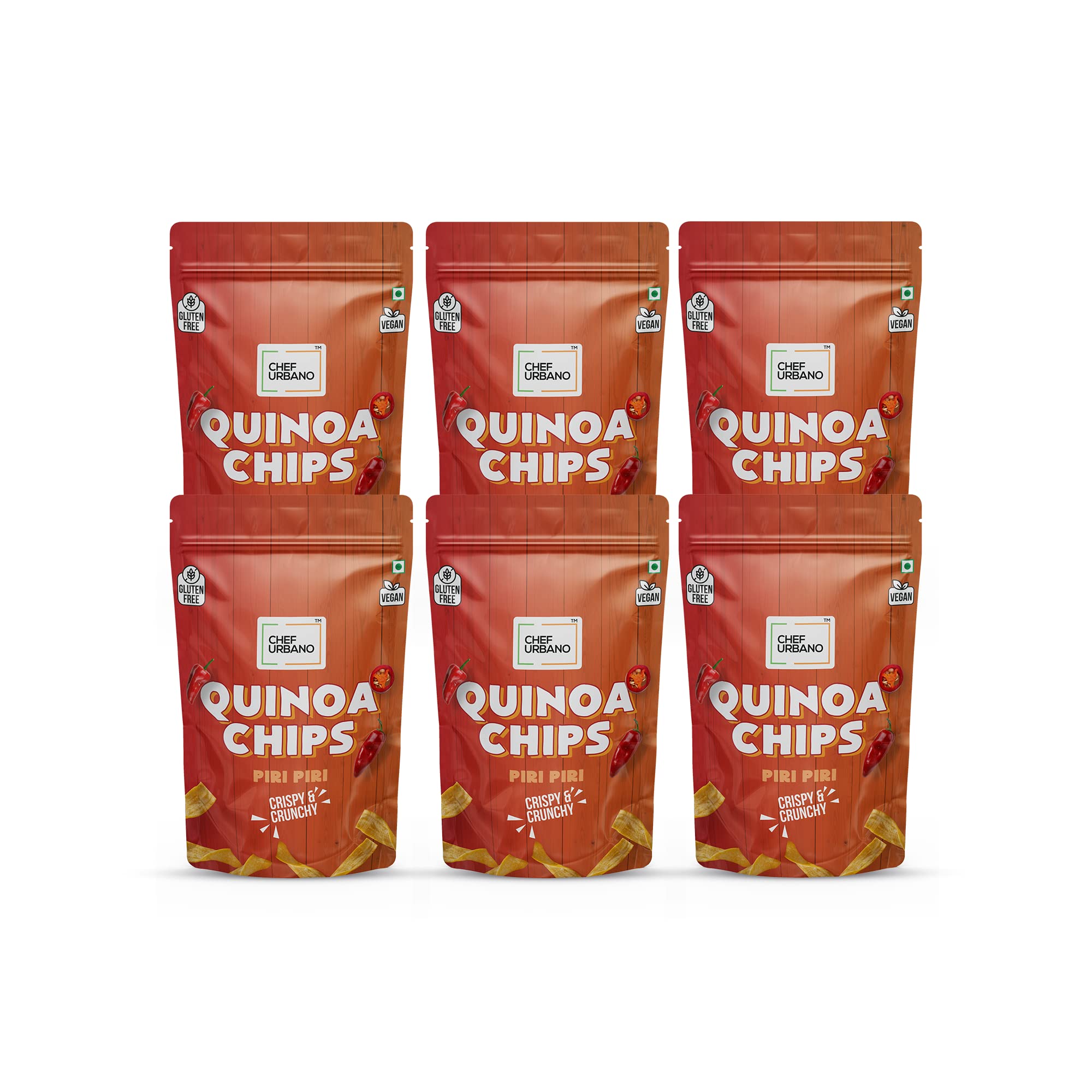 Chef Urbano Quinoa Chips Piri Piri 85g Pack of 6 | Gluten Free | Vegan | Low GI| Crunchy Healthy Snacks | High Protein and Fiber Rich Good for Diet | Good for Kids (B0BZKW29VD) Amazon Price History, Amazon Price Tracker