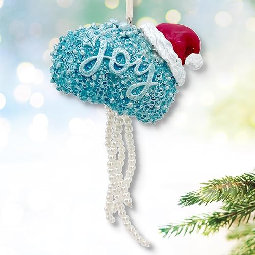 Miniatura 5 de Adornos de Navidad costeros Caballito de mar, medusa, pulpo, decoración de árbol de playa, juego de 3