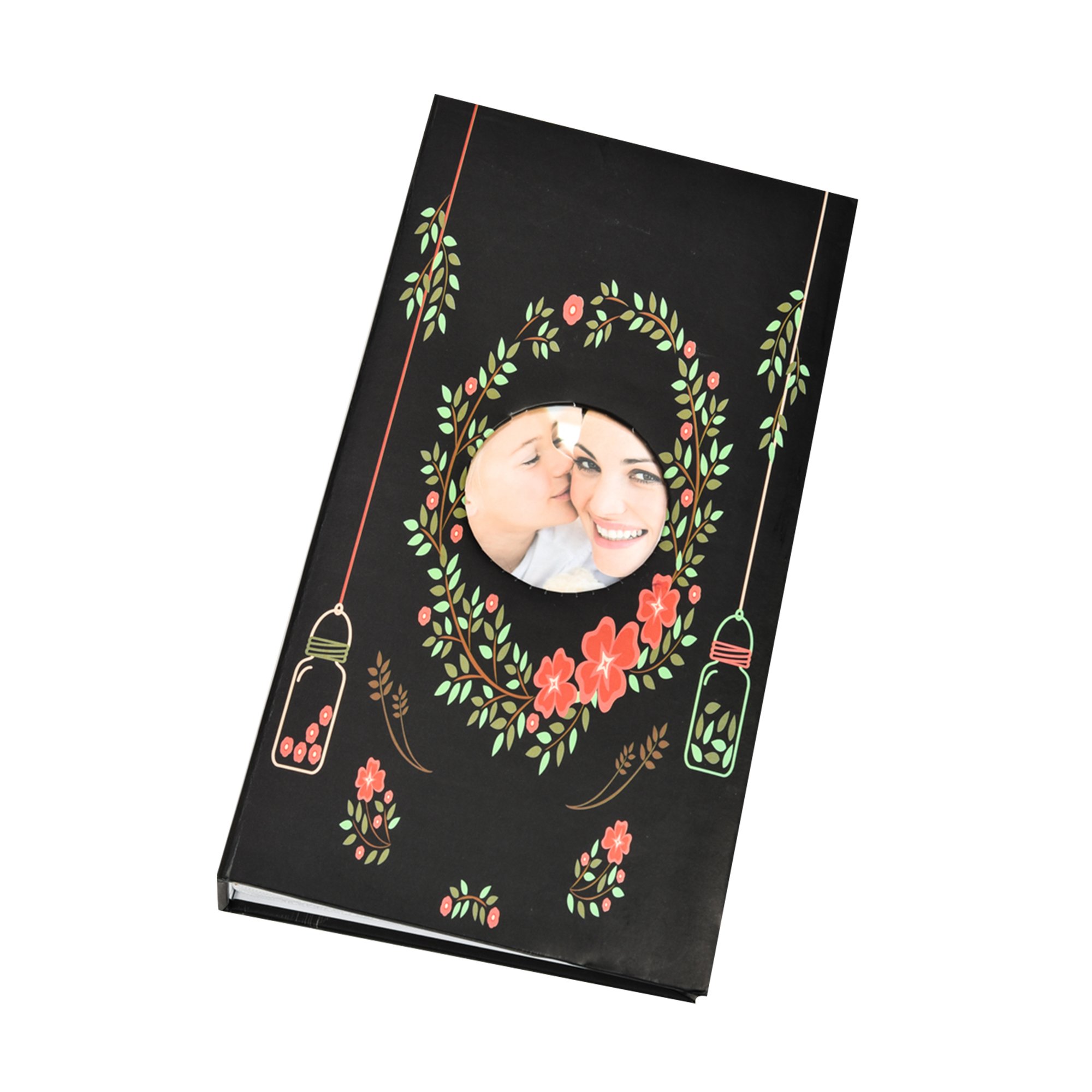 Arpan 6x4 Designer Slip In case Photo Album with 300 Pockets (Black Floral)