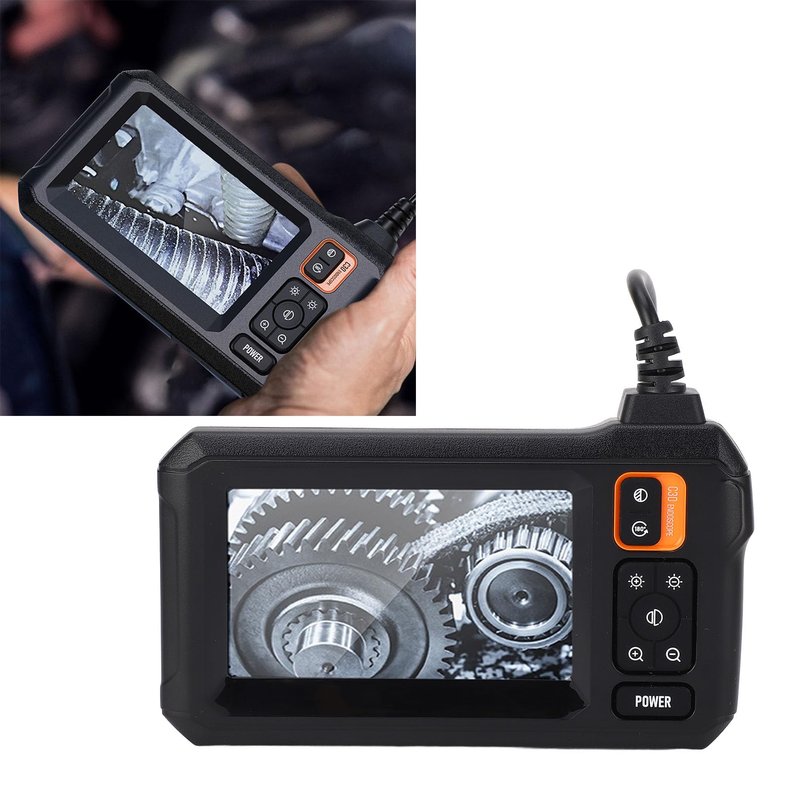 Endoscope Camera, HD Borescope with 4.3 Inch Screen, 170 Degree Viewing Angle, Flexible Sewer Pipe Camera with Light, 10m/32.8ft Inspection Camera for Plumbing Walls-picture-11