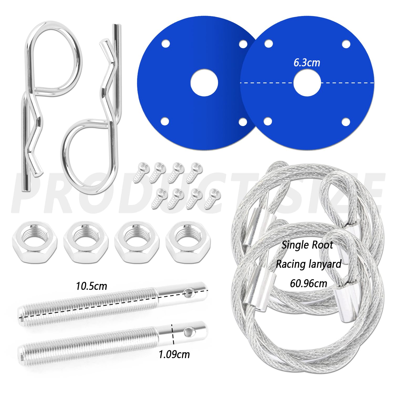 Kit 2 Attaches Capot Voiture Rapides – Goupilles Réglables Noir Anti-Vibrations Universel Pour Moteur, Camion, SUV – Fixation Solide