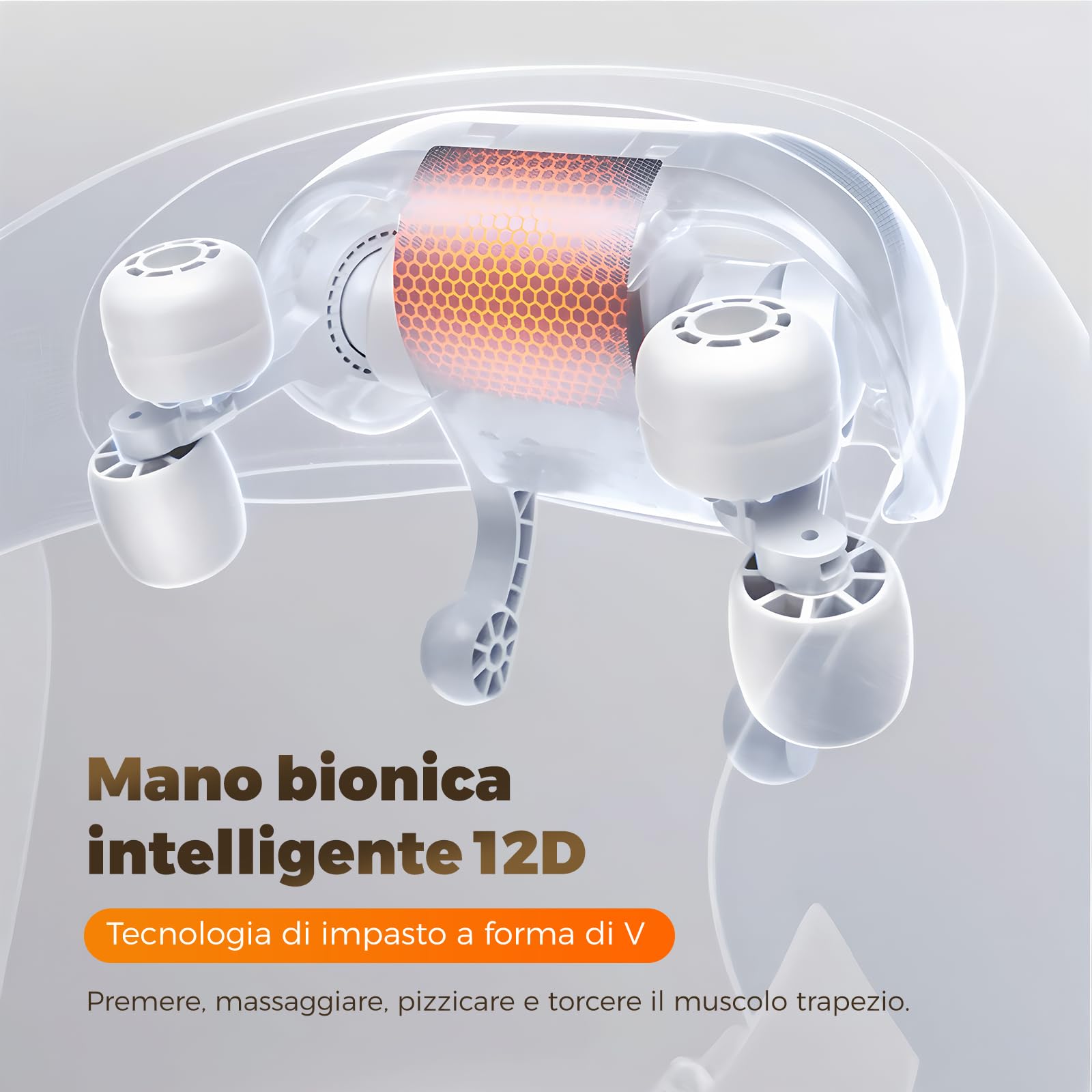 Massaggiatore per il collo con funzione riscaldante, massaggiatore Shiatsu senza fili con massaggio 4D dei tessuti profondi, per spalle, gambe, muscoli del corpo, sollievo