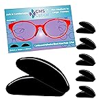 GMS Optical 1.8mm Reg-Thick/19mm Long - Anti-Slip Adhesive Contoured Silicone Nose Pads for Glasses & Sunglasses (5 Pair-1 Pack)(5 Total Pair)(Black)