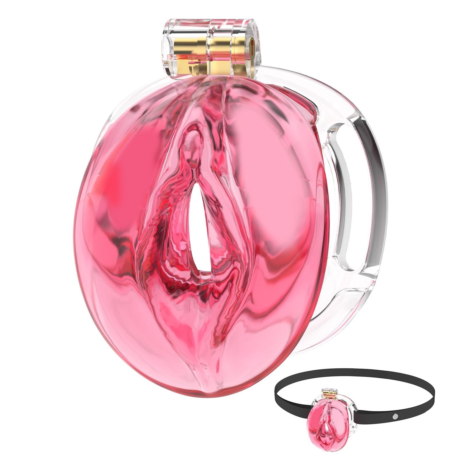 Male Chastity Cage 3D Printed Sissy Cage with Soft TPE Bondage Gear &amp; Accessories Adult Sex Toys Slave Tool Chastity Devices… (red)