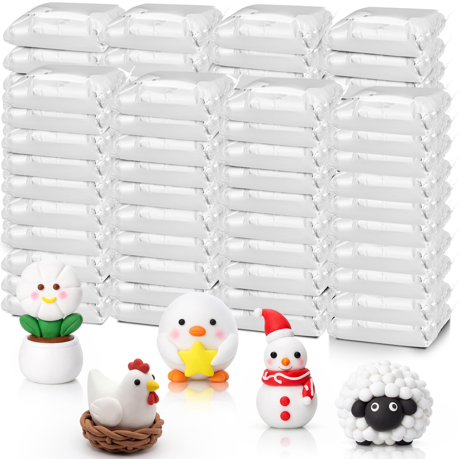 VioraWhite 100 arcillas de modelado a granel de arcilla seca al aire para niños, arcilla de modelado de espuma ligera, arcillas de moldeo para niños, adultos, manualidades, regalos, suministros de