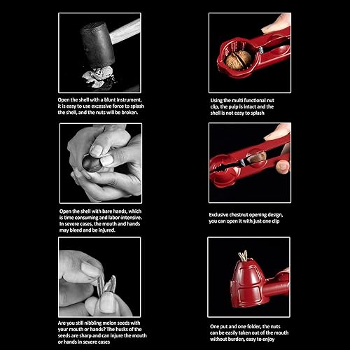 Miniatura 6 de Herramienta de cascanueces de nuez, abridor de nueces multifuncional, cortador divisor de nueces, para todas las nueces, avellanas, almendras,