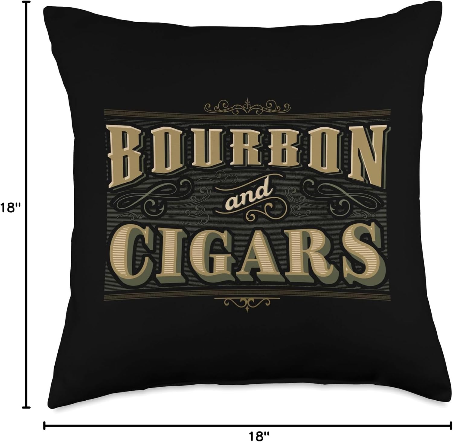 Bourbon And Cigars For Cigar Lover Smoking Whiskey Drinking Throw Pillow