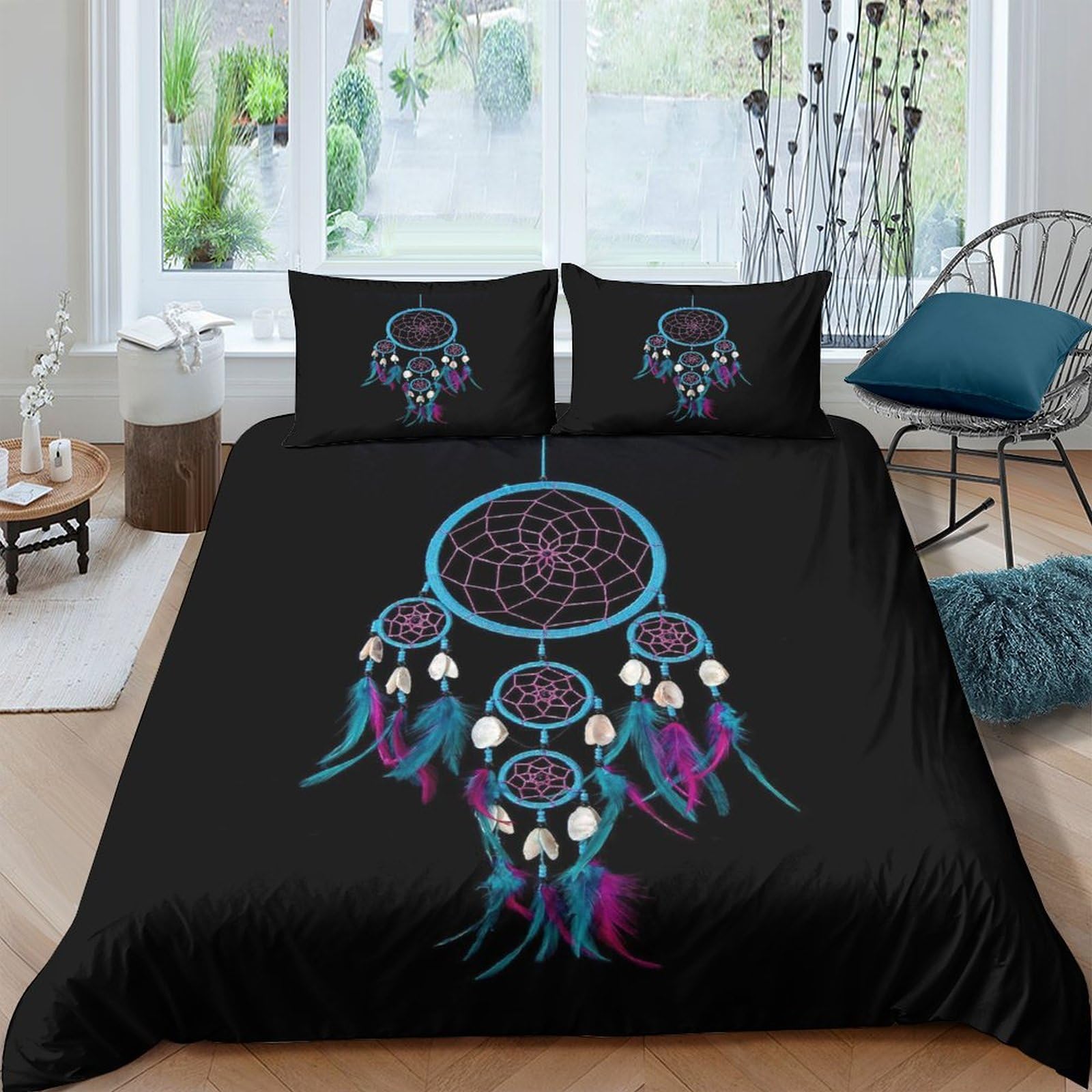 MXRMXR Feather Duvet Set Bedding 3 Piece Set Comforter Cover Easy Care Quilt Cover PillowCases with Zipper Closure Soft Microfiber for Kids Adult Teens King（220x240cm）