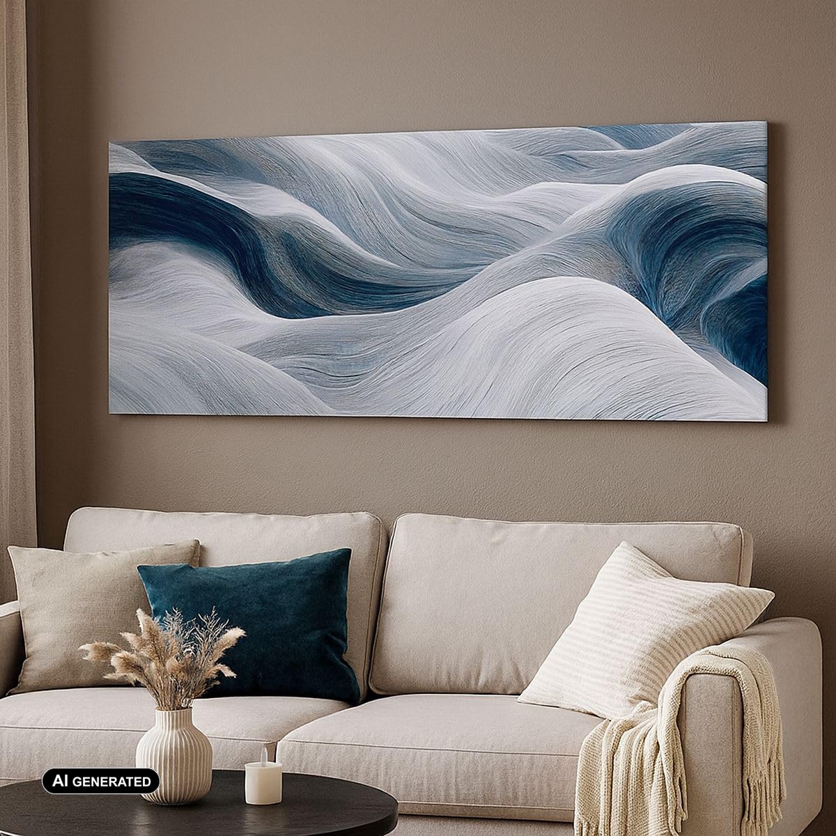 Lienzo Decorativo 120x50cm Moderno Panorámico Abstracto Pastel - 5979