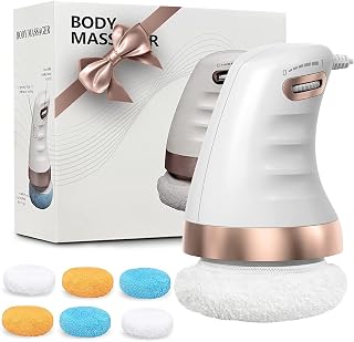 Knitly Cellulite Massager - Body Sculpting Machine, Electric Body Massager Handheld with 6 Skin-Friendly Washable Pads for Toning of Belly, Waist, Buttock, Arms, and Legs