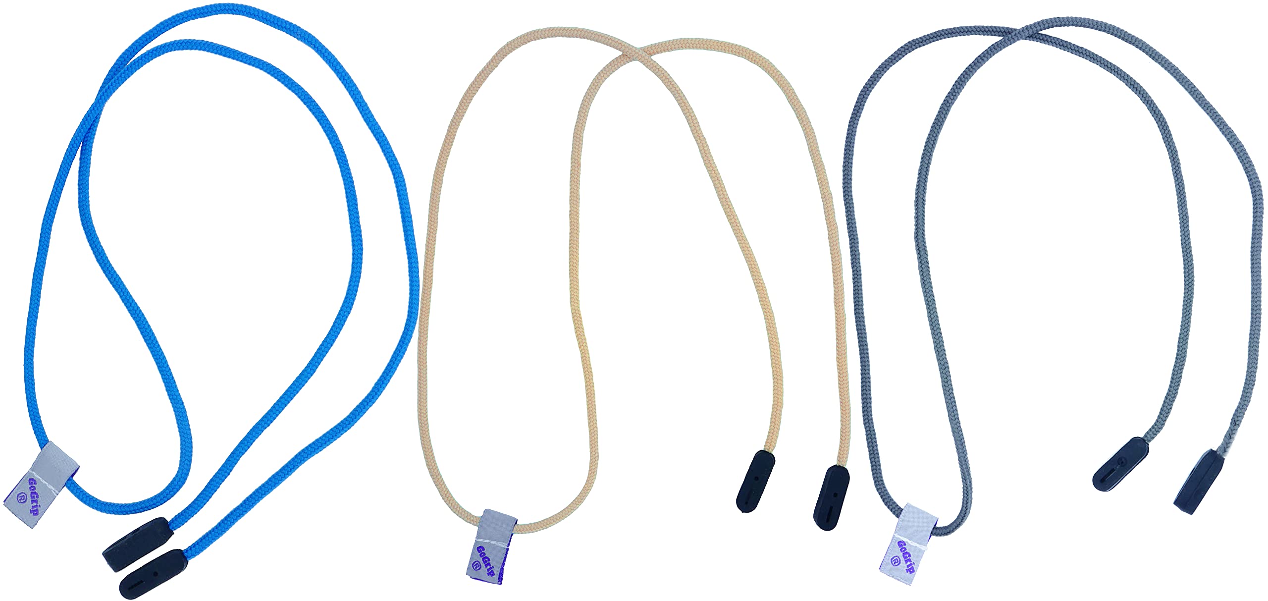GoGrip Original - VALUE BUNDLE - Secure Glasses Cord - Spectacle and Spec Lanyard (Bone Teal & Gunmetal 3 Pieces)
