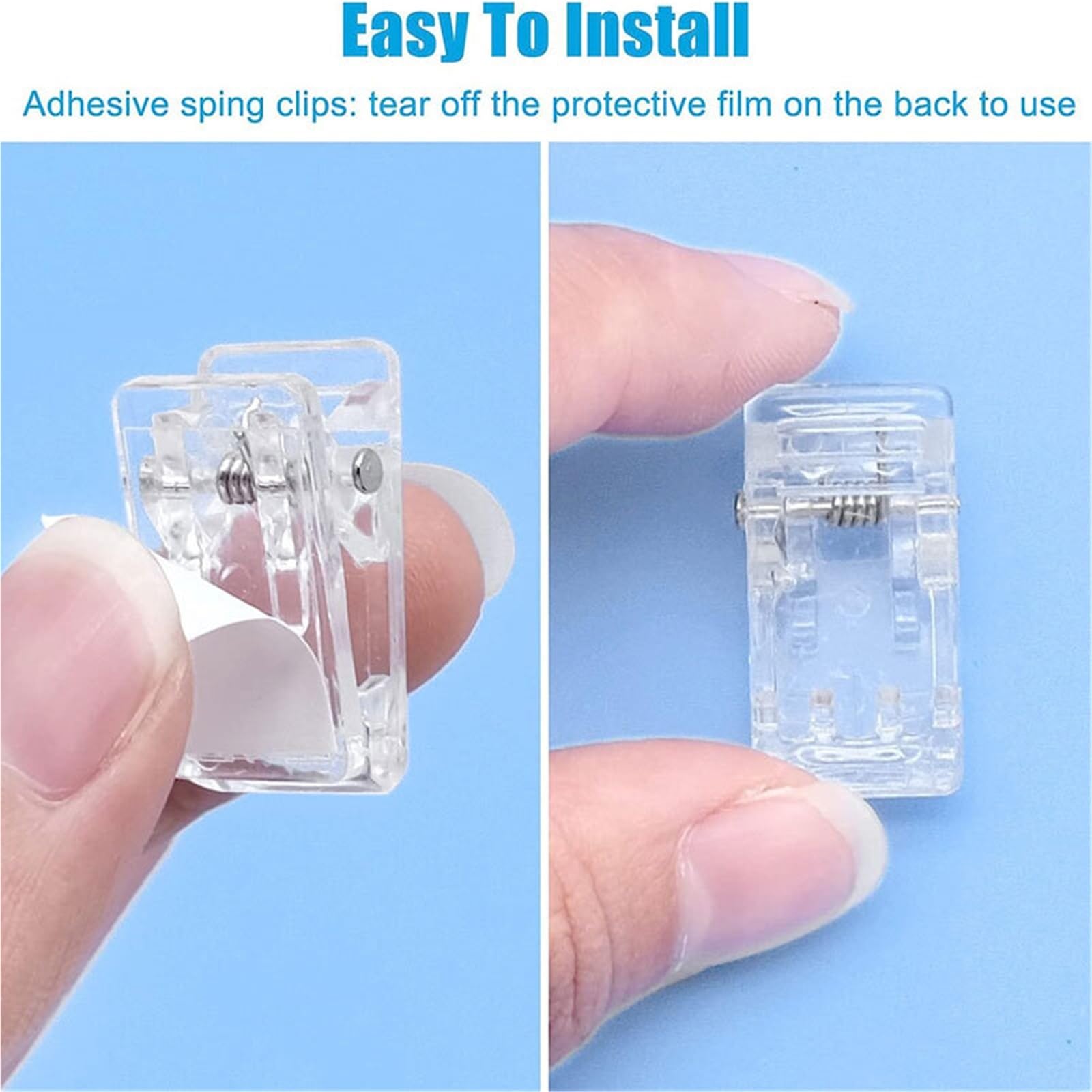Lot de 100/200/300 clips muraux auto-adhésifs polyvalents pour la maison, le bureau, les affiches, les photos, la décoration (200 pièces)