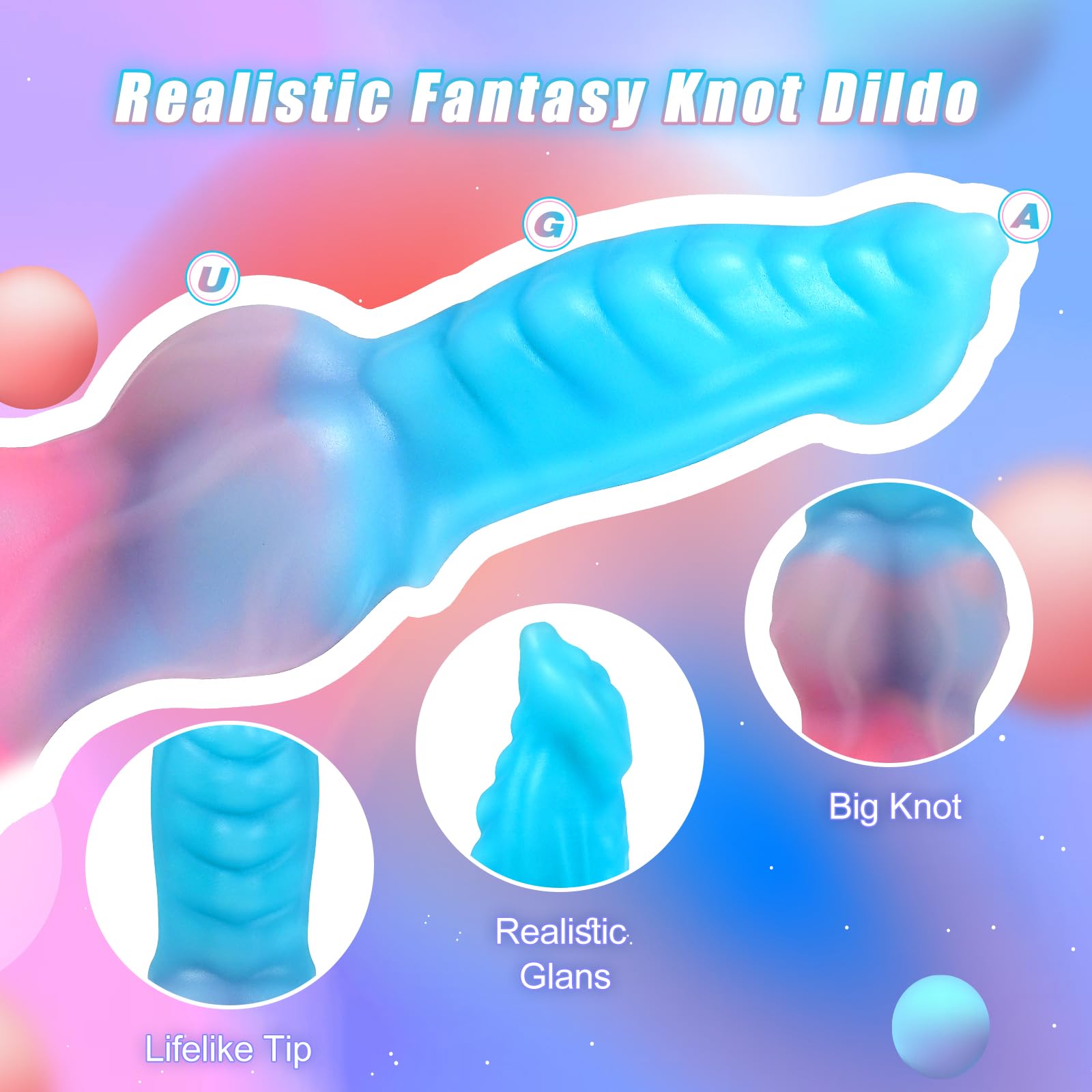 Luminous Dog Dildo for Women, 7'' Small Fantasy Monster Anal Dildo with Strong Suction Cup, Liquid Silicone G-spot Realistic Dragon Dildo for Prostate Massage, Adult Sex Toys for Women, Men