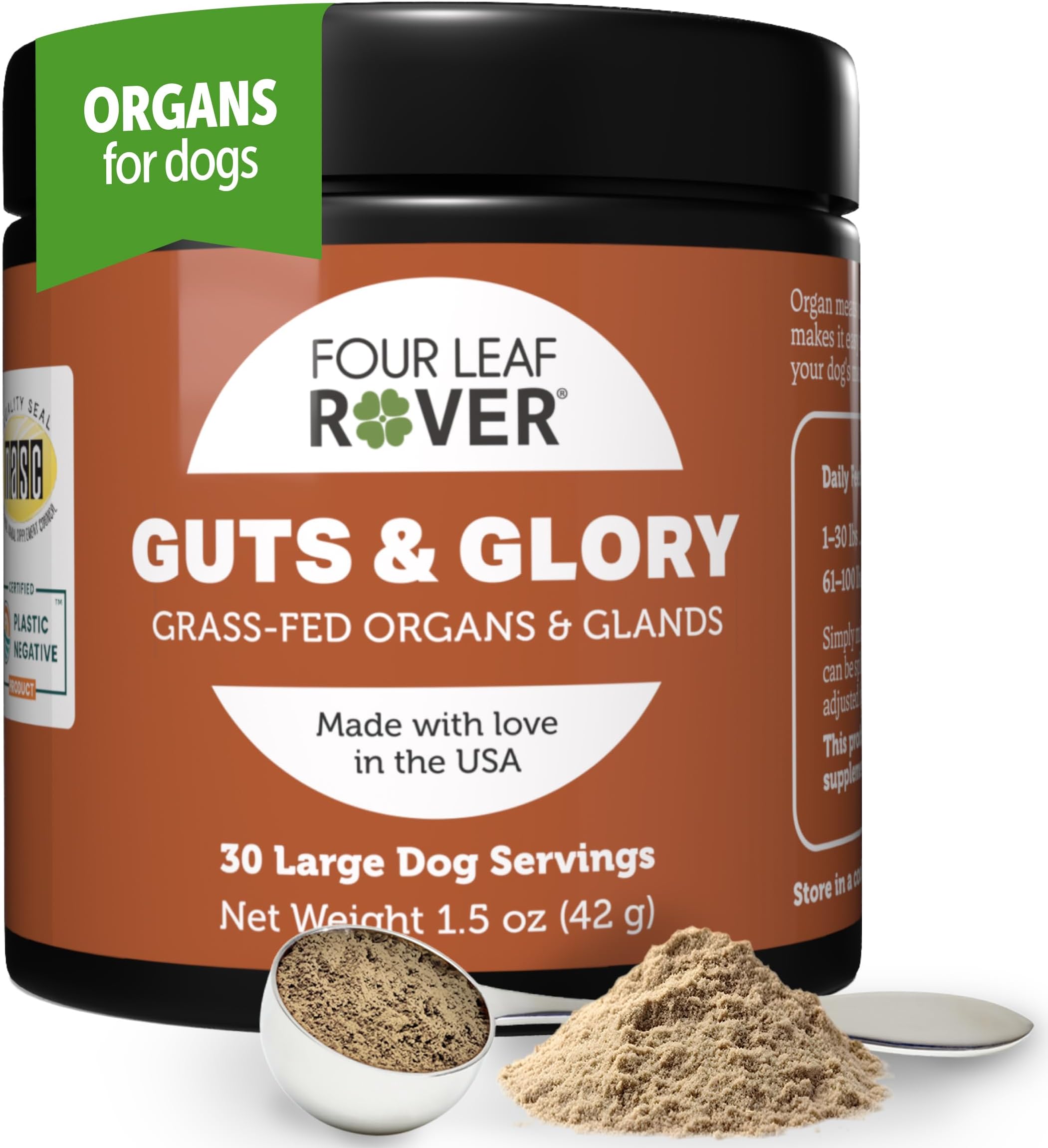 Guts & Glory - Freeze Dried Organs for Dogs - with 100% Grass-Fed New Zealand Beef - Rich in Minerals - Veterinarian Formulated - 30 Large Dog Servings