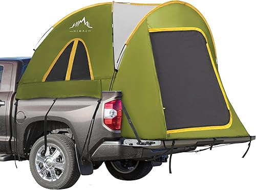 GoHimal Pickup Truck Tent, Waterproof PU2000mm Double Layer for 5.5-6.5 FT Truck Bed, Portable Truck Bed Tent for Camping