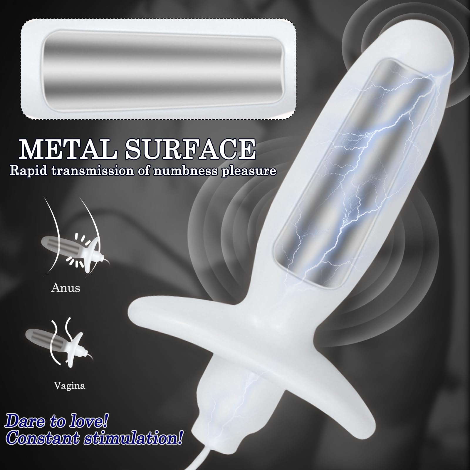 BDSMYEE Plug Anale con Stimolazione Elettrica, Dilatatore Anale Plug SM Giocattolo Sessuale per Donne Uomini, Butt Plug Stimolazione del punto G Anali SexToy