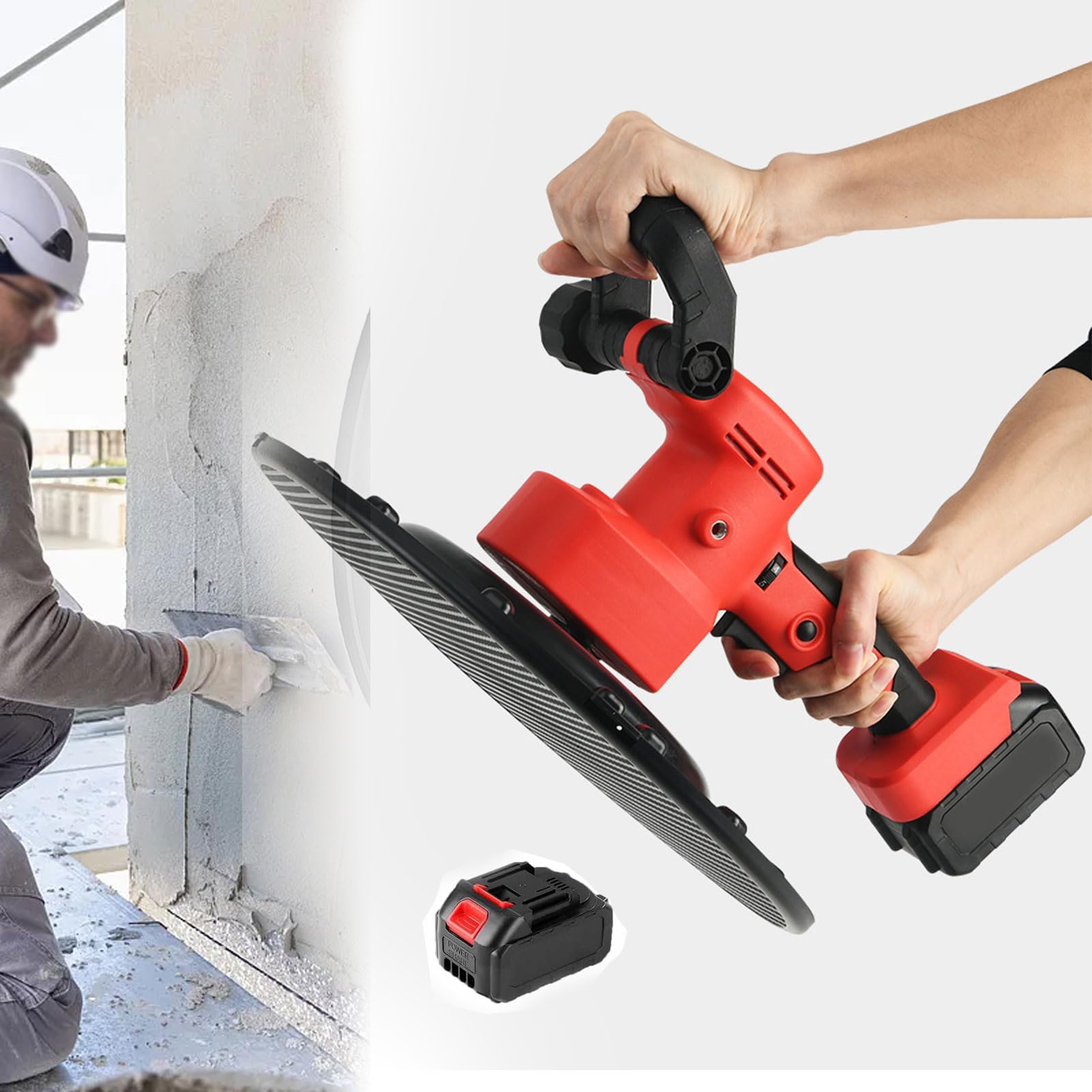 SBCGFY Electric Concrete Trowel, 1680W Cement Wall Surface Smoothing Machine, 6-Speed Transmission For Roof And Road Plastering