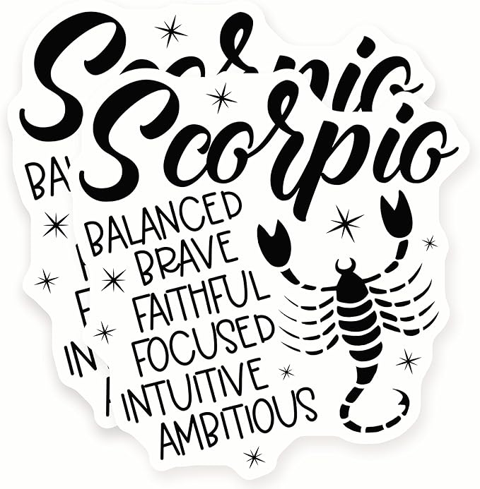 Scorpio Stickers - Zodiac Sign - Horoscope Astrology - Personalized Stickers - 2 Pack 5