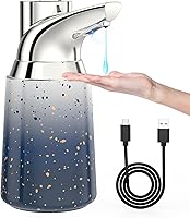 Vista 1 de Dispensador de jabón automático ajustable sin contacto, material de cerámica, 4 niveles ajustables, bomba de jabón líquido con sensor recargable