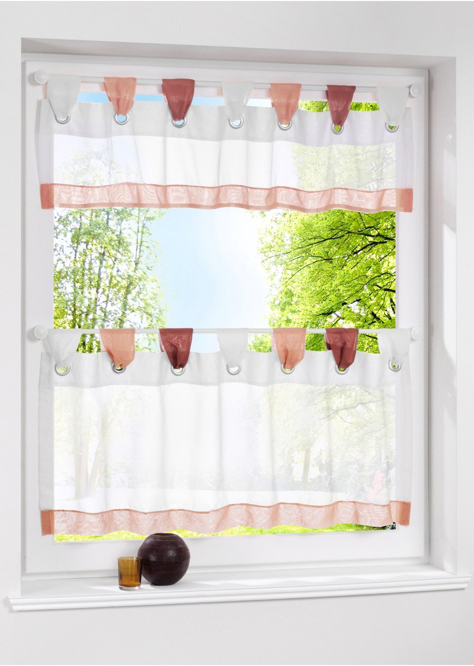 Devola Rideau brise-bise transparent - Rideau brise-bise à passants - Rideau décoratif moderne pour cuisine - Rideau de balcon - H x l : 45 x 120 cm - Café - 1 pièce Devola Rideau brise-bise transparent - Rideau brise-bise à passants - Rideau décoratif moderne pour cuisine - Rideau de balcon - H x l : 45 x 120 cm - Café - 1 pièce