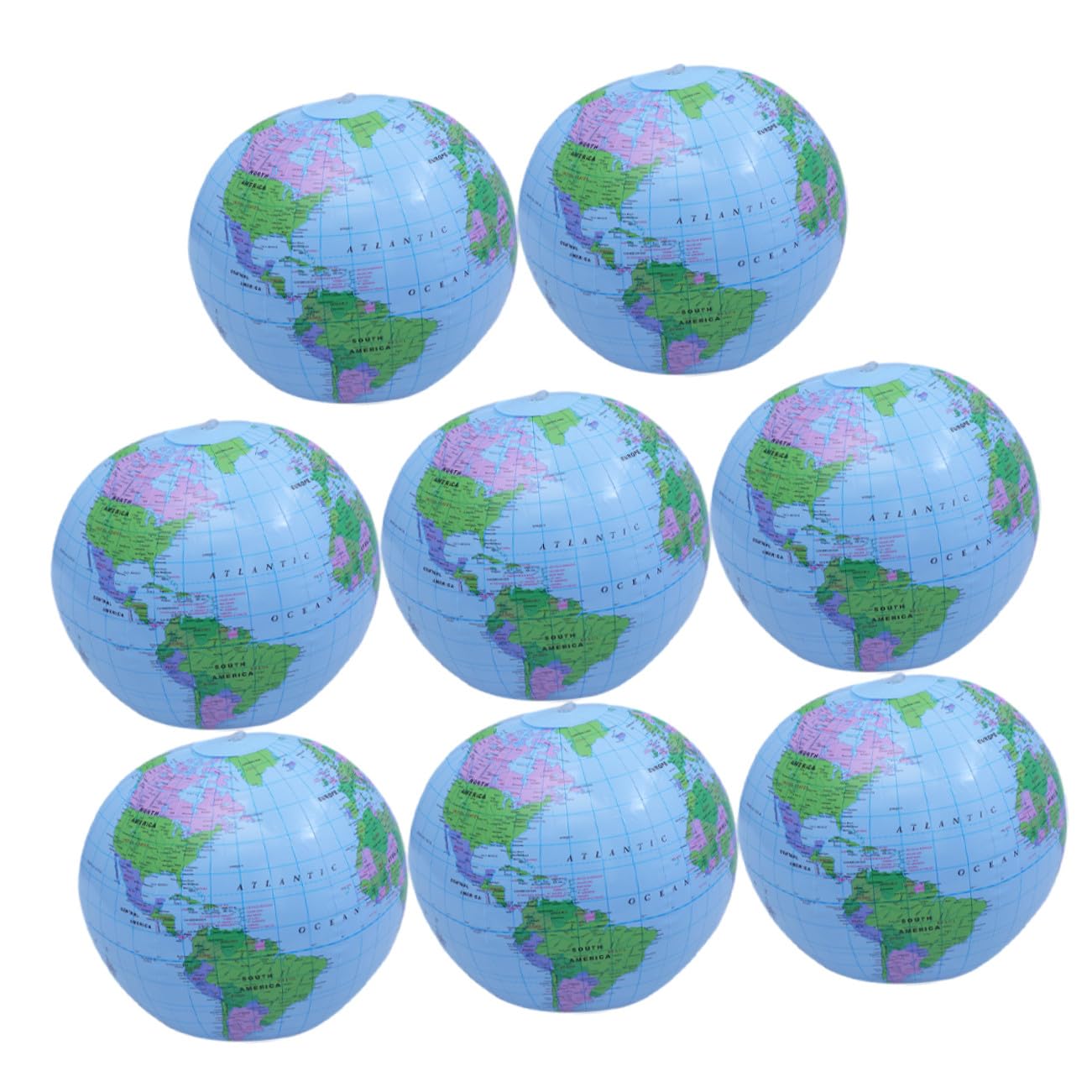 BESPORTBLE Palloni 8 da Spiaggia a Forma di Globo Gonfiabili in Pvc Leggero e Galleggiante per Giochi Estivi in Spiaggia e Feste di Compleanno