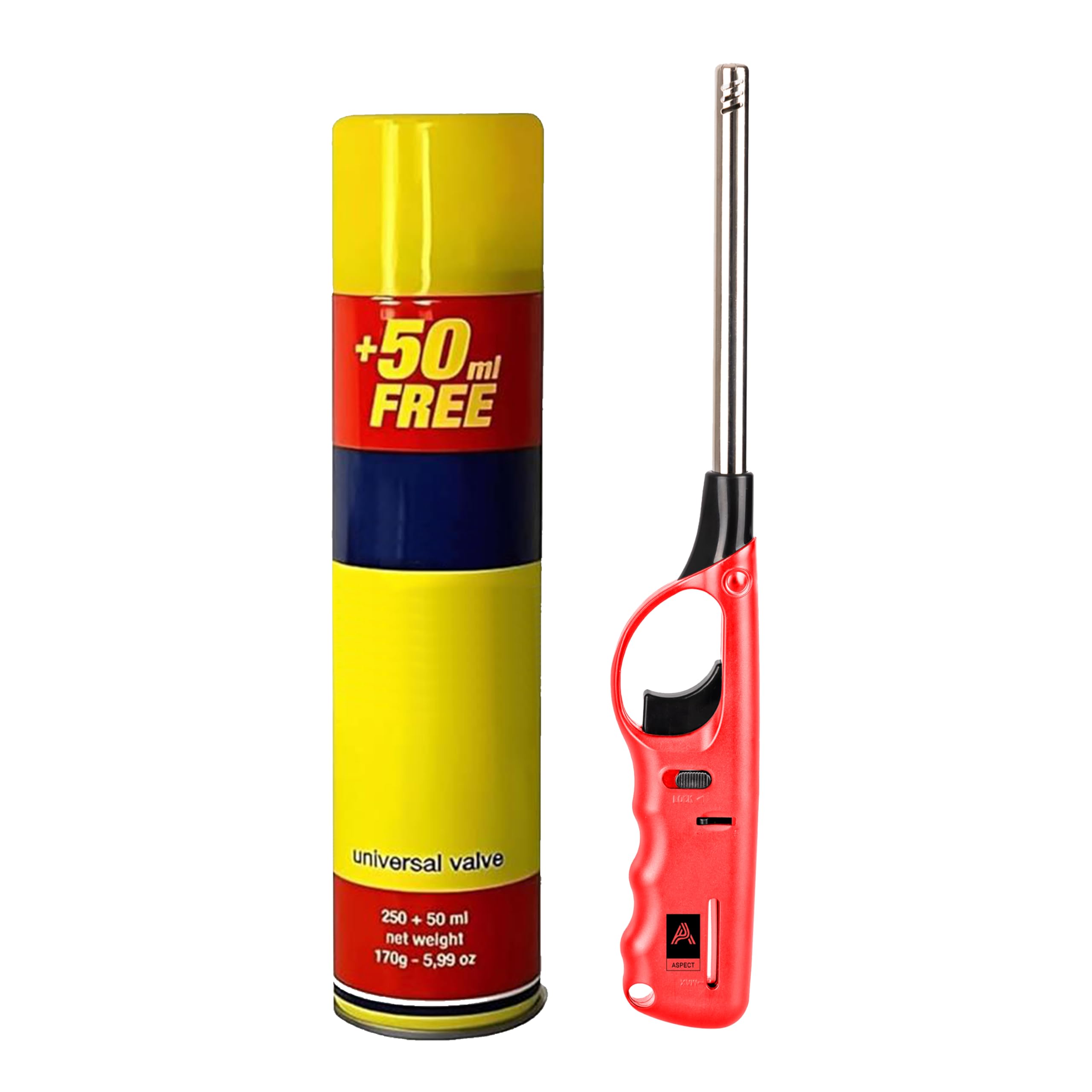 Aspect Refillable BBQ Lighter With 300ml Clipper Gas – Adjustable, Multi-Use for Kitchen, BBQ, Candles, Camping (Set of 2)