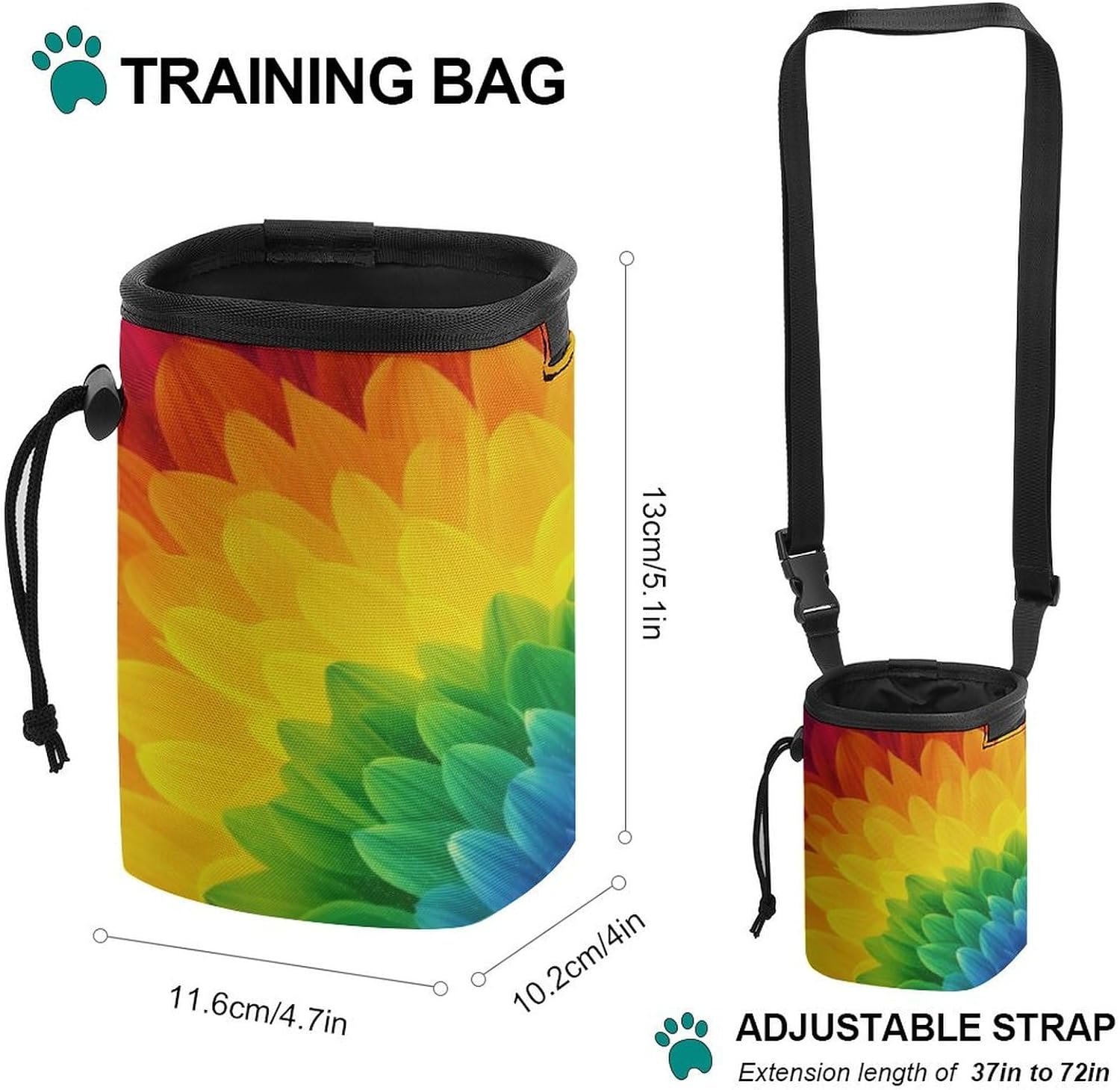 Dog Treats Pouch Sunflower Rainbow Dog Treat Training Pouch Pet Dog Out Training Belt Bag, Dog Training Bag 3 71boS6pD+ L. AC SL1500