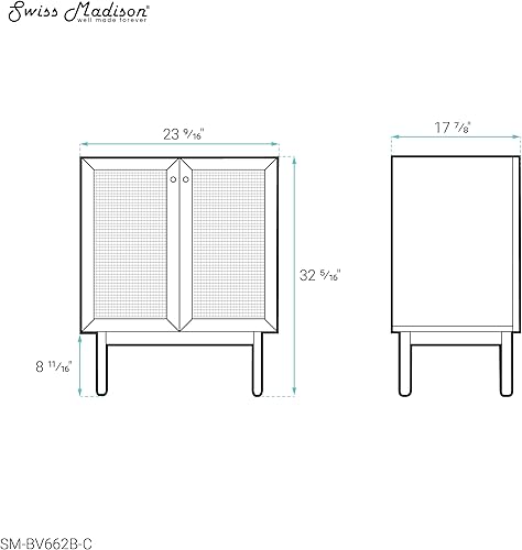 Vista 292 de Swiss Madison Classe - Lavabo de baño de roble de 24 pulgadas incluido