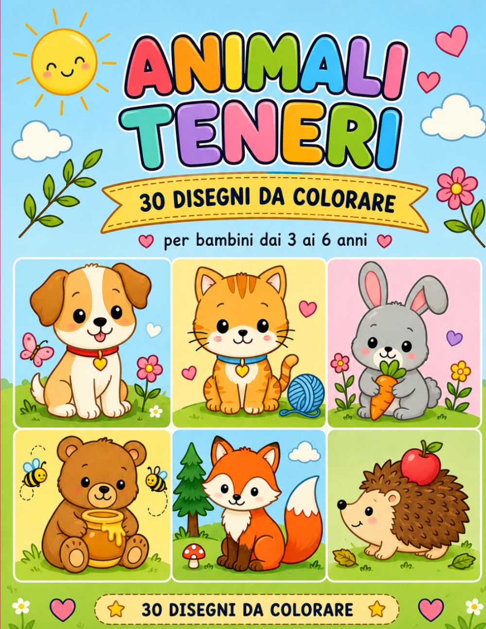 Animali teneri da Colorare: 30 disegni da colorare