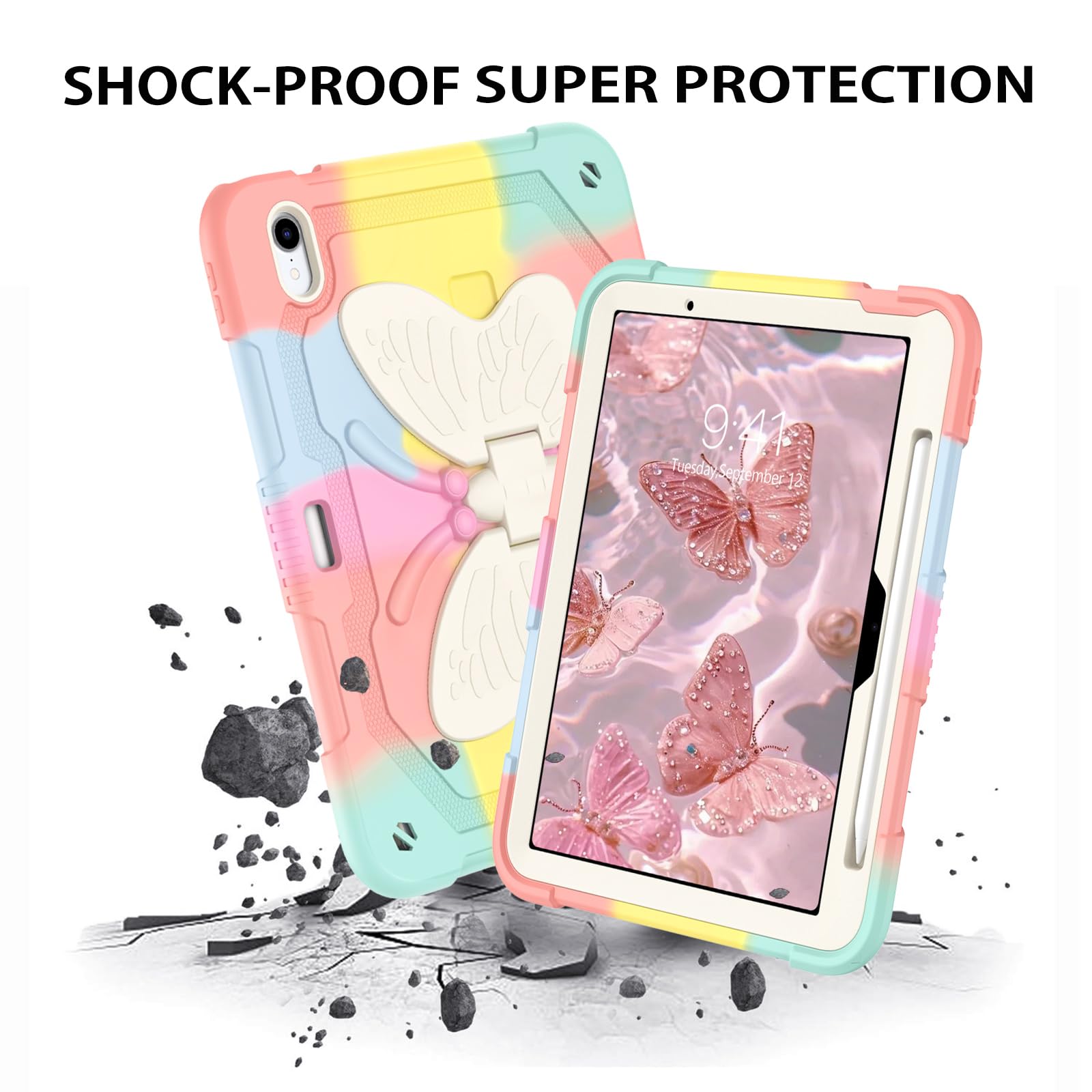 GUAGUA Schutzhülle Für IPad Air 13 Zoll 2024 – Stoßfest, Mit Ständer & Stifthalter, 3-in-1-Design, Kinderfreundlich