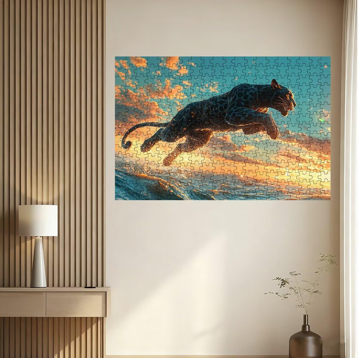 Puzzle dla dorosłych, 5000, ocean, 5000 sztuk, dla dorosłych, drewniane puzzle do dekoracji wnętrz, niemożliwe gry logiczne, unikalne prezenty dla kobiet, mężczyzn, wymagający motyw puzzli: lampart
