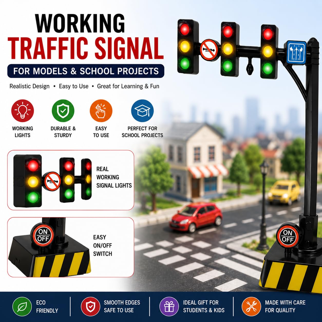 Miniature Traffic Signal Light - Educational Toy -2