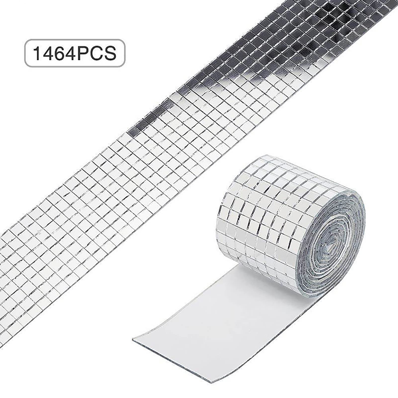 3 Sztuki Samoprzylepne Szklane Lustro Płytki Mozaiki - Małe Kwadratowe Naklejki 4x100 Cm dla DIY Craft Dekoracje, Disco Ball na Imprezę (Srebrny)