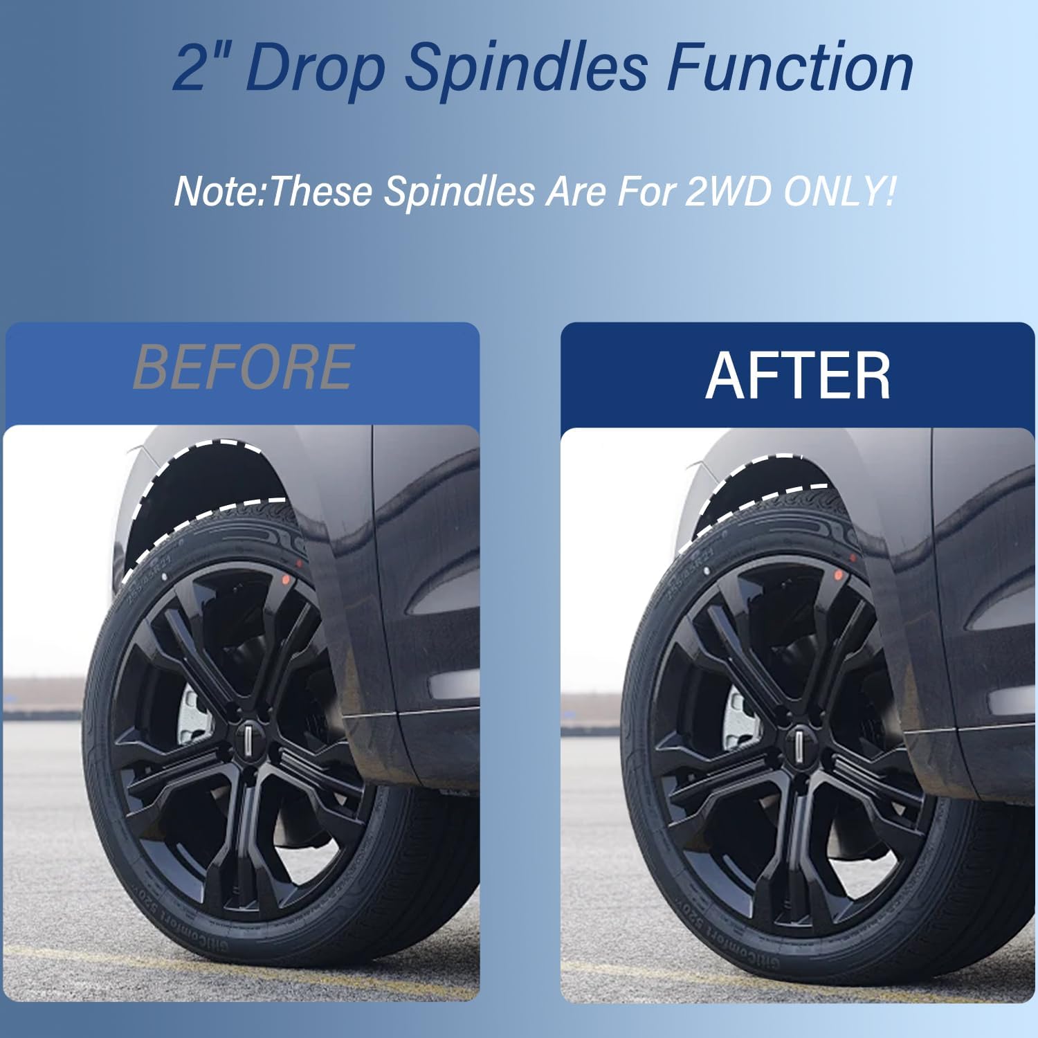 2" Drop Spindle Steering Knuckle Kit Lowering Spindles Front for 1982-2004 Chevy S10 for GMC Sonoma,for GMC S15 Pickup Lowering Kit 2WD