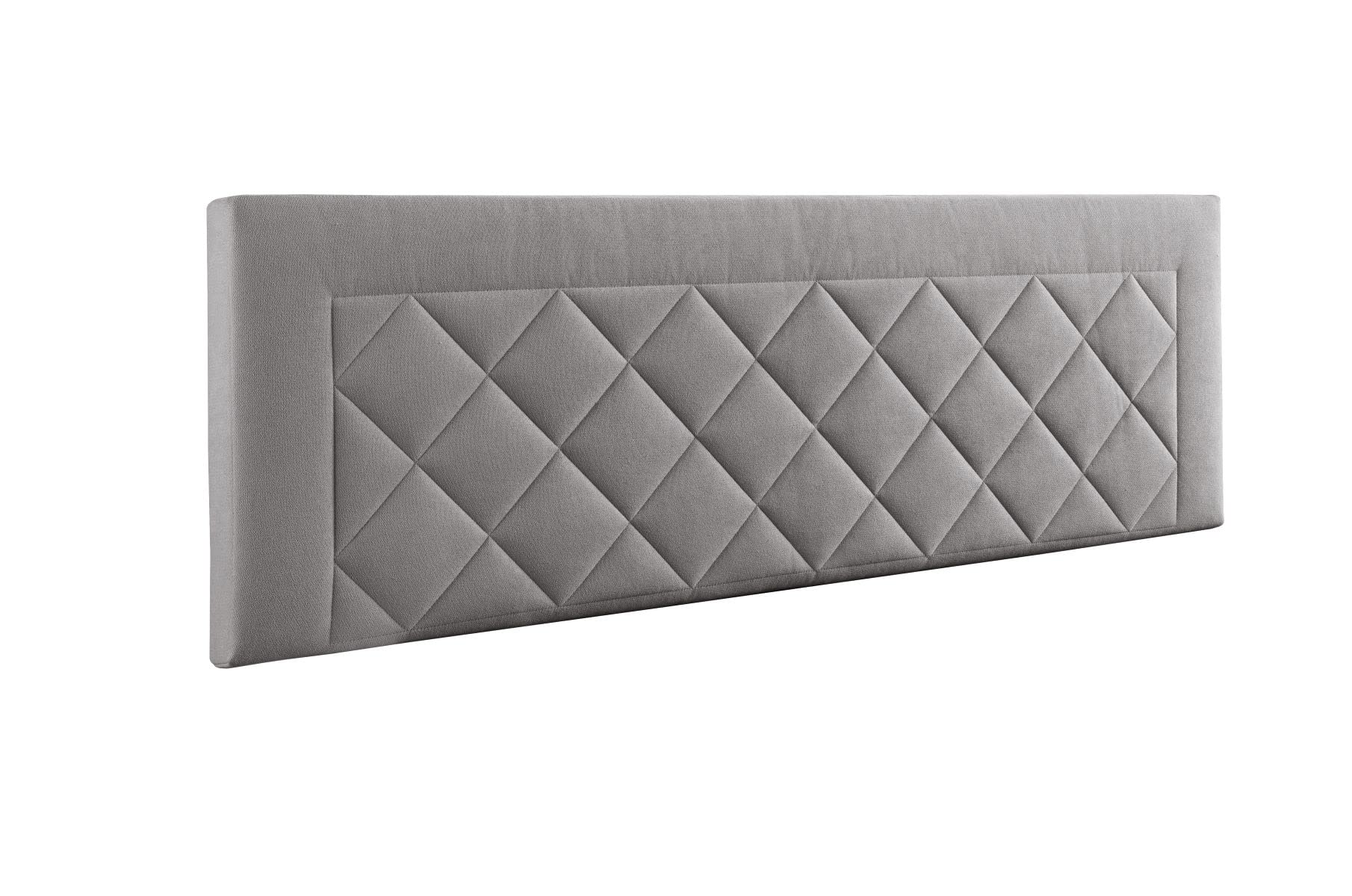 Cabecero Tapizado para Cama 135 Cm Domus | Anclaje a Pared | Cabezal Acolchado | Microfibra AquaClean Gris (145 x 50 x 7 cm)