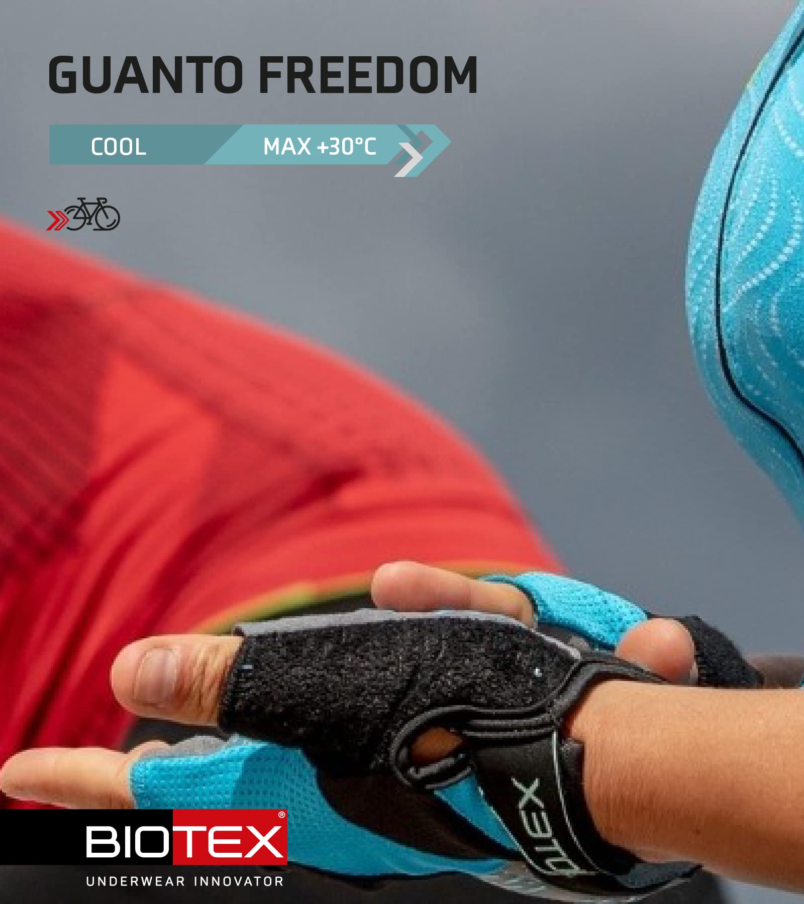BIOTEX Guanti Freedom a Dita Corte per Bici, Intimo Tecnico Sportivo, ideale per Ciclismo su Strada o MTB