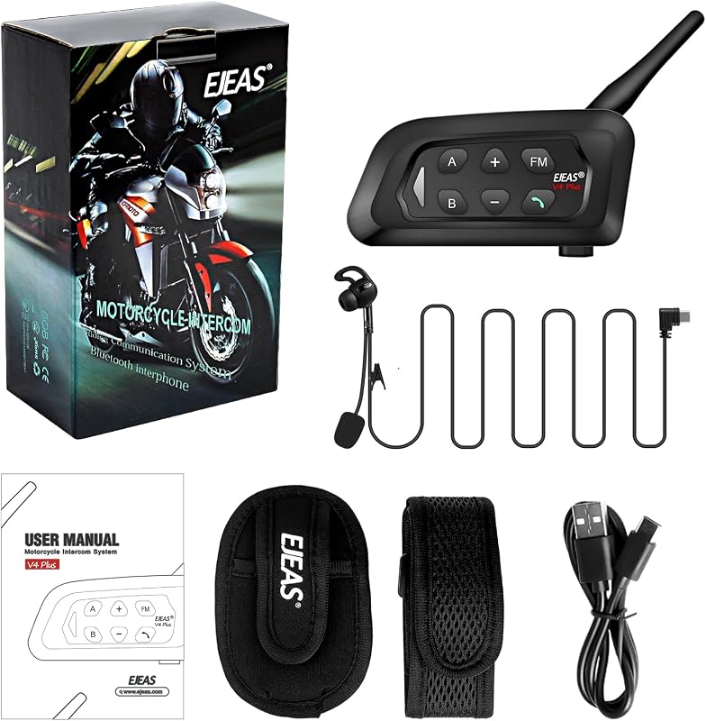EJEAS V4C Plus Profi Futball Bíró Bluetooth Headset 1200M 4 Személyes Teljes Duplex Kommunikáció