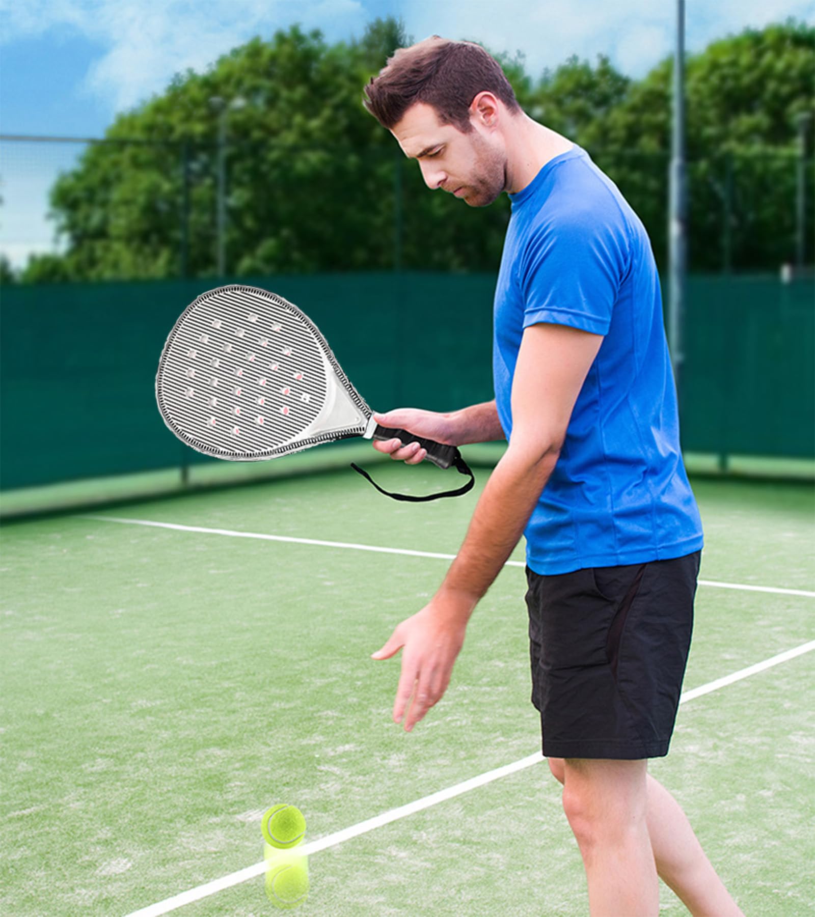 Padel Tennis Schläger Set für Einsteiger – Alles inklusive: weiße ABS-Schläger, Bälle & Tragetasche – Hohe Elastizität & einfache Handhabung – Ideal für Training & Freizeit
