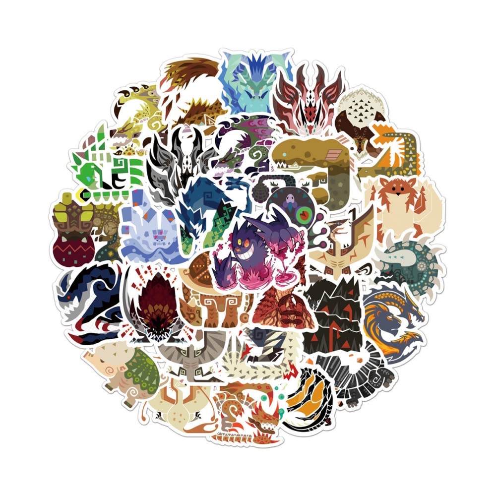 Hanaiette Men's 50Pcs Game Stickers For Laptop Cool Vinyl Decals For Water Bottles Computer Bicycle Motorcycle (50Pcs)