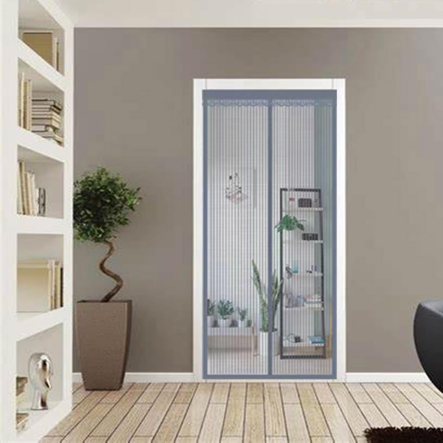 Magnetic Screen Door 47x79, Magnetic Mesh Door for Sliding Door, Magnetic Screens for Sliders, Heavy Duty Mesh Curtain for Sliding Door, Mesh Screen Door with Magnets