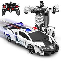 Macchina Telecomandata, 2 in 1 Polizia Macchina Radiocomandata Robot Giochi