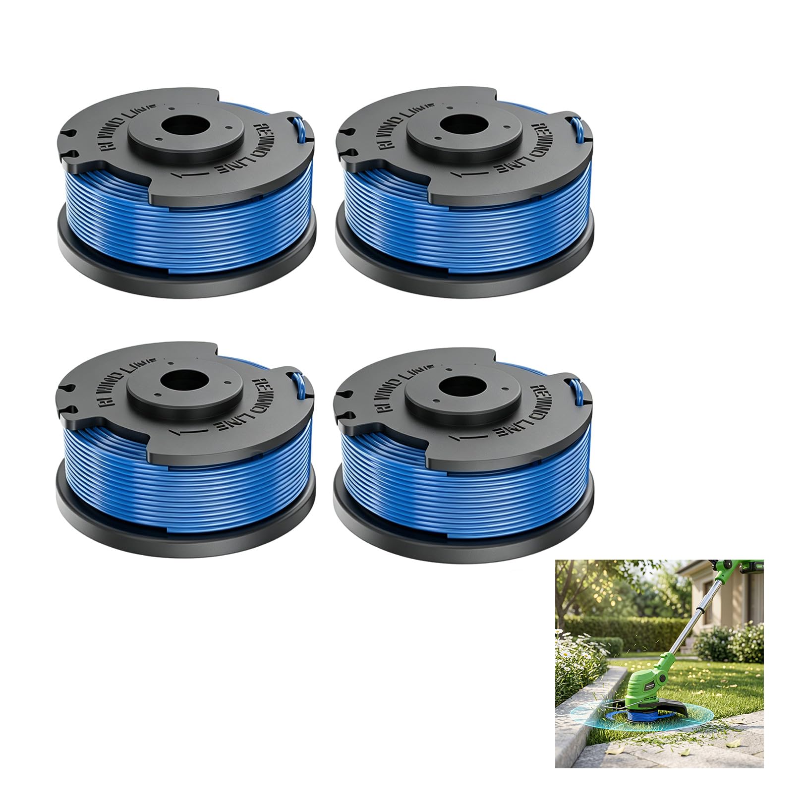 4 Pcs Strimmer Spool For Ryobi,String Trimmer Line Replacement,Strimmer Wire Spools with 1.6mm Line Easy,for Compatible Ryobi Ac14rl3a Olt1832 Rac118 Ac14hca Garden Lawn Weeder Accessories