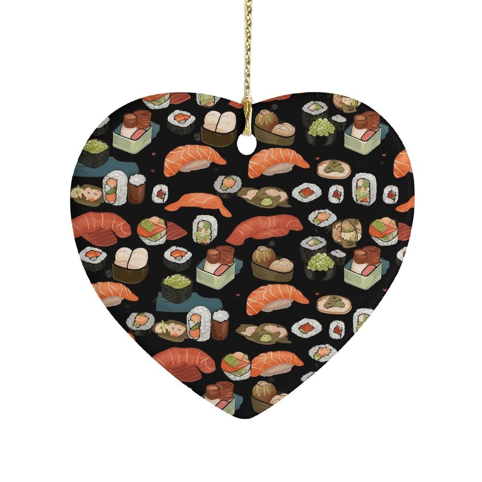 Fekiloot Style Japanese Sushi Black Ceramic Ornament Home Decor Keepsake