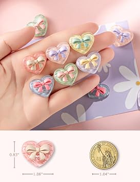 Mymazn 12Pcs Cute Fridge Magnets, Refrigerator Magnets, Heart | Colorful Fun Small Decorative Magnets for Whiteboard, Cabinet, Locker, Classroom, Kitchen, Office