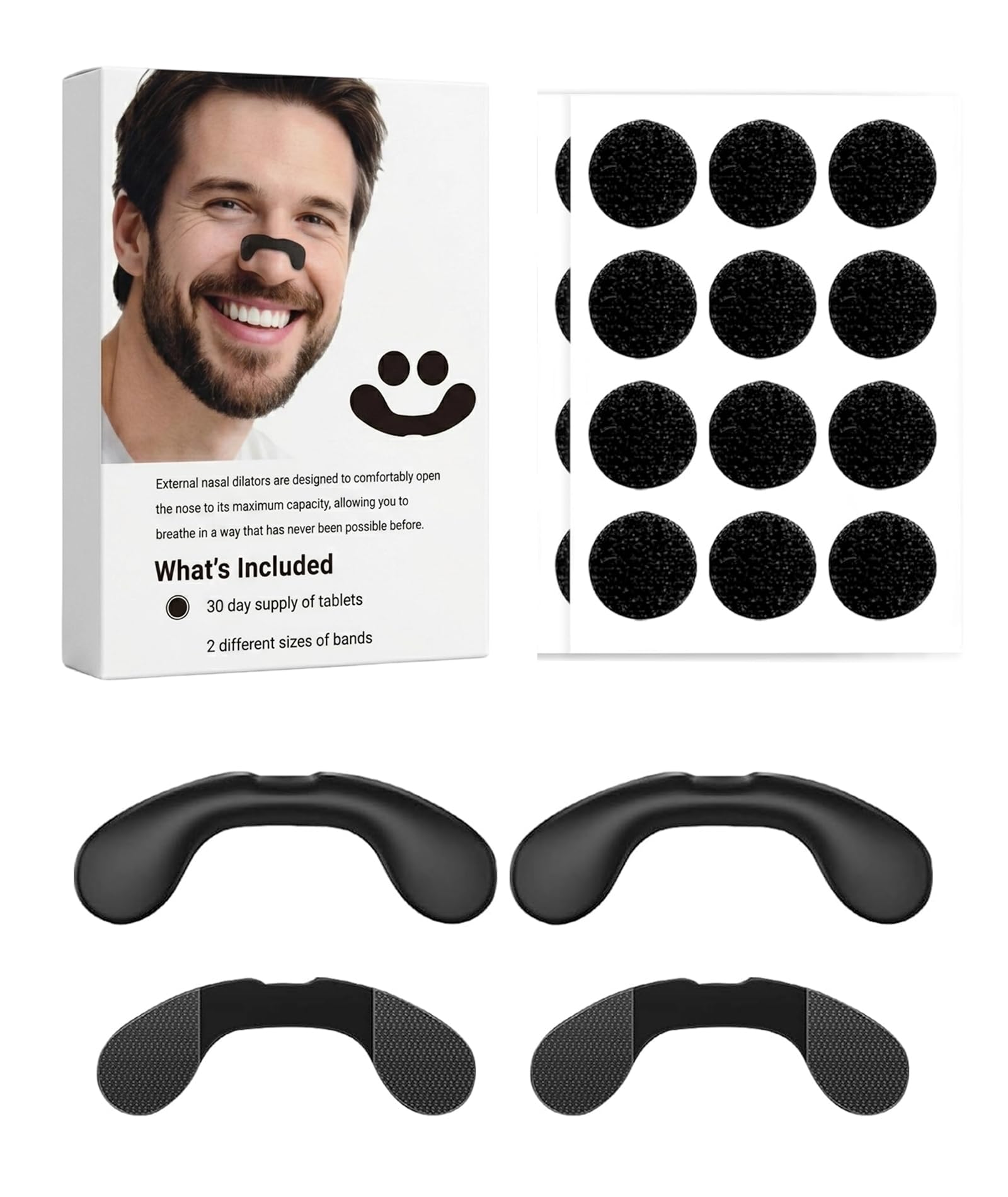 30 PCS Nasal Strips for Breathing, Snoring Stopper Kit for Better Sleep Quality, Reusable Hook and Loop Anti-Snore Devices, Drug-Free Nasal Congestion Relief Solution for Nightly Use-image-39