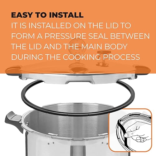 Miniatura 7 de 09905 Anillo de sellado de olla a presión de repuesto para olla a presión Presto 01710, 01740,01750,01770,01780 12-22qt de 12-22 qt, incluye