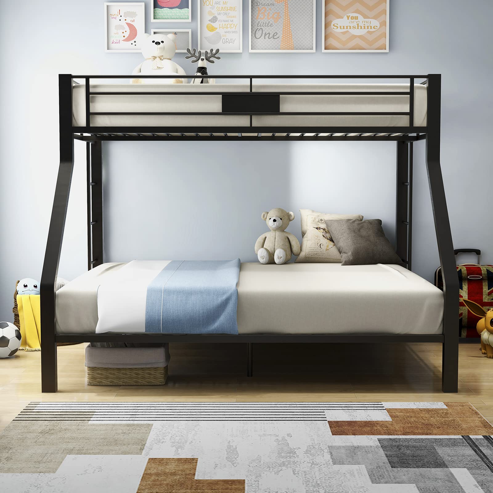 Amazon.com: Acme Limbra Frame Twin Over Queen Metal Bunk Bed with