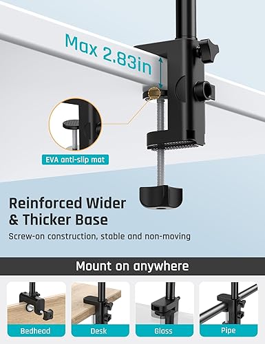 Miniatura 5 de Soporte universal para teléfono para tableta, soporte flexible de 2 abrazaderas para escritorio, compatible con iPad Pro MiniAir, iPhone 15 Pro y